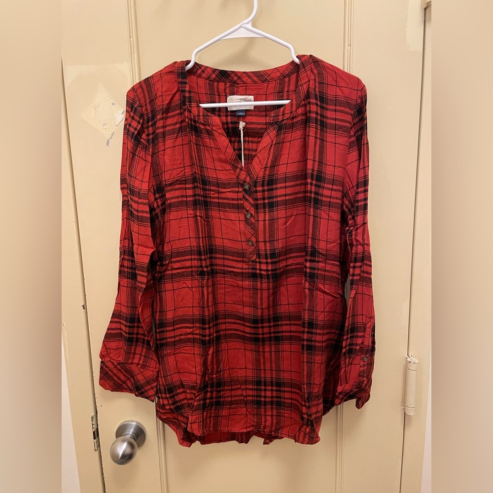 Plaid Tunic Top